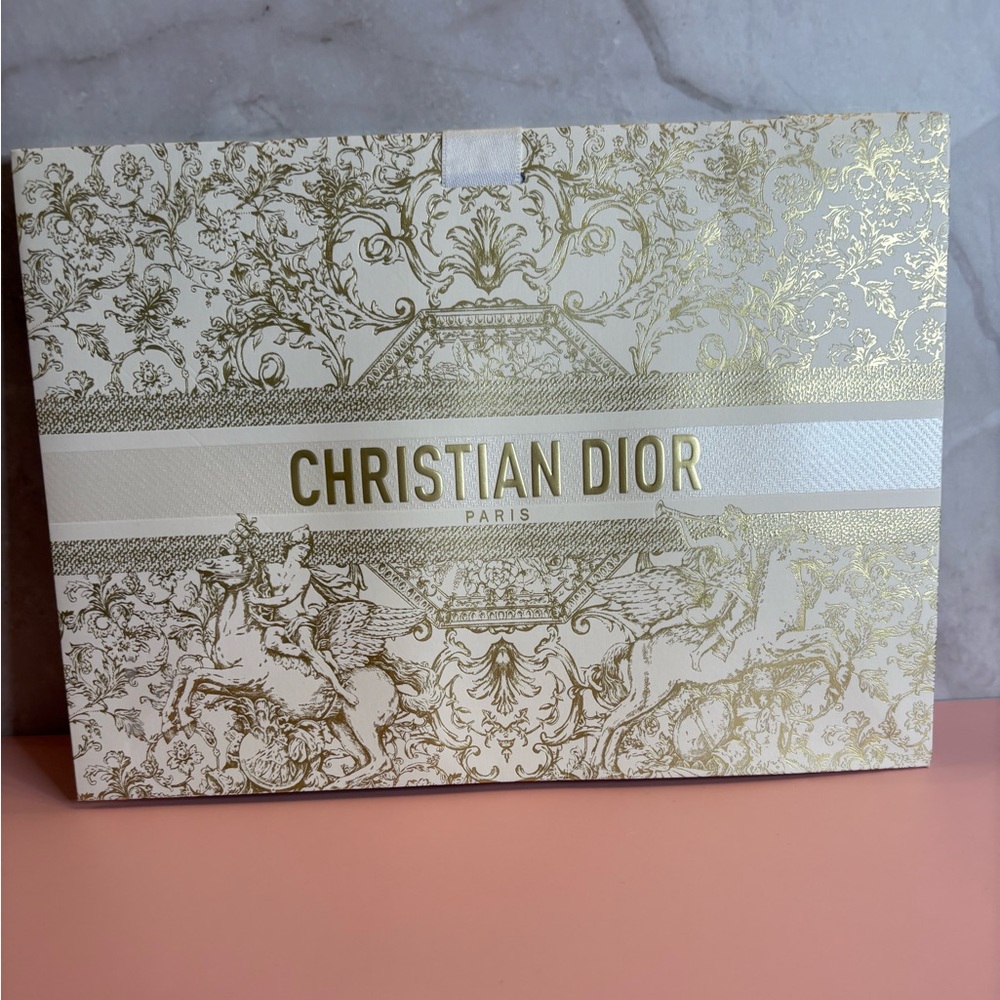 Limited Edition Christian Dior Gold and Cream Gift Bag- Authentic